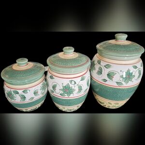 Set Of 3 French Quarter Canisters By Pfaltzgraff (Rare)